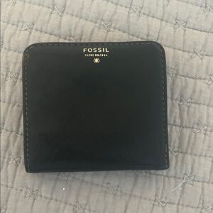 Fossil Black Leather Compact Wallet